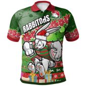 South Sydney Rabbitohs Polo Shirt - Custom Christmas Tree Rabbit Ball Polo Shirt