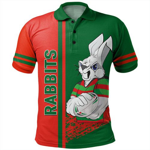 South Sydney Rabbitohs Polo Shirt - Rabbits Mascot Quater Style South Sydney Rabbitohs Polo Shirt - Rabbits Mascot Quater Style