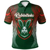 Australia Rabbitohs Polo Shirt - Custom Australia Rabbitohs Aboriginal Inspired Polo Shirt