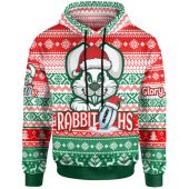 South Sydney Rabbitohs Hoodie - Custom Rabbitohs Glory, Glory! Knitted Christmas Hoodie