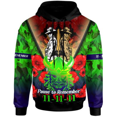 Canberra Raiders Hoodie - Custom Remembrance Day Pause To Remember Hoodie