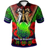 North Queensland Cowboys Polo Shirt - Custom Remembrance Day Pause To Remember Polo Shirt