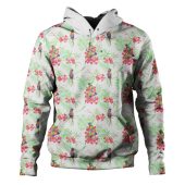 Australia Rainbow Lorikeets Hoodie - Rainbow Lorikeets Colorful Tropical Exotic Flowers Hoodie