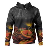 Australia Aboriginal Custom Hoodie - Rainbow Serpent Dreamtime Land Art Inspired Hoodie