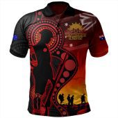 Australia Polo Shirt ANZAC Day Aboriginal Guardians Of The Dawn