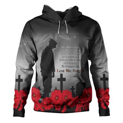 Australia Anzac Day Custom Hoodie - Remembrance Day Soldier In A Red Poppies Field Hoodie
