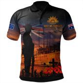 Australia Polo Shirt Sunset Of Sacrifice And Remembrance Day Honor