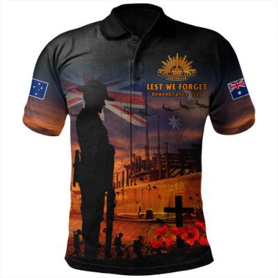 Australia Polo Shirt Sunset Of Sacrifice And Remembrance Day Honor