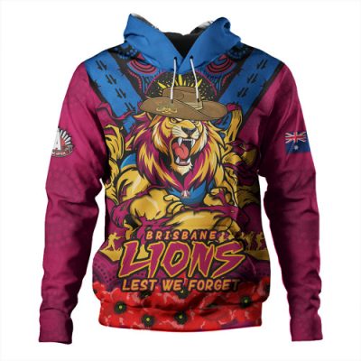 Brisbane Lions Hoodie Ripped Legacy Of The Game The ANZAC Spirit Lives On