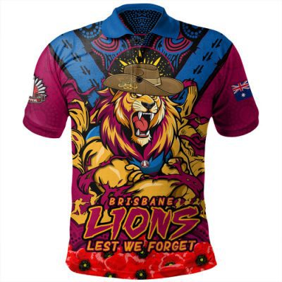 Brisbane Lions Polo Shirt Ripped Legacy Of The Game The ANZAC Spirit Lives On