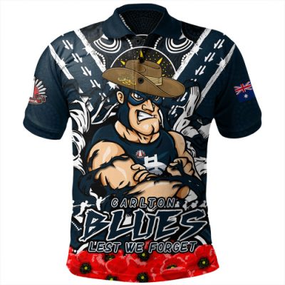 Carlton Polo Shirt Ripped Legacy Of The Game The ANZAC Spirit Lives On