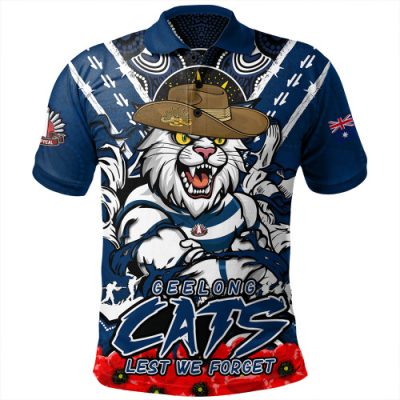 Geelong Cats Polo Shirt Ripped Legacy Of The Game The ANZAC Spirit Lives On