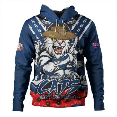Geelong Cats Hoodie Ripped Legacy Of The Game The ANZAC Spirit Lives On