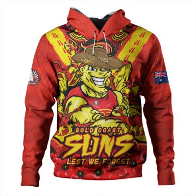 Gold Coast SUNS Hoodie Ripped Legacy Of The Game The ANZAC Spirit Lives On
