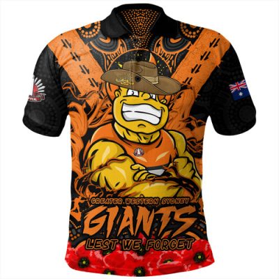 GWS GIANTS Polo Shirt Ripped Legacy Of The Game The ANZAC Spirit Lives On