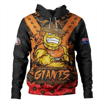 GWS GIANTS Hoodie Ripped Legacy Of The Game The ANZAC Spirit Lives On