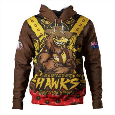 Hawthorn Hoodie Ripped Legacy Of The Game The ANZAC Spirit Lives On