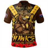 Hawthorn Polo Shirt Ripped Legacy Of The Game The ANZAC Spirit Lives On