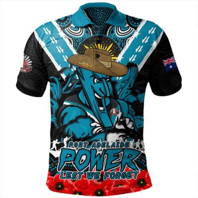 Port Adelaide Polo Shirt Ripped Legacy Of The Game The ANZAC Spirit Lives On