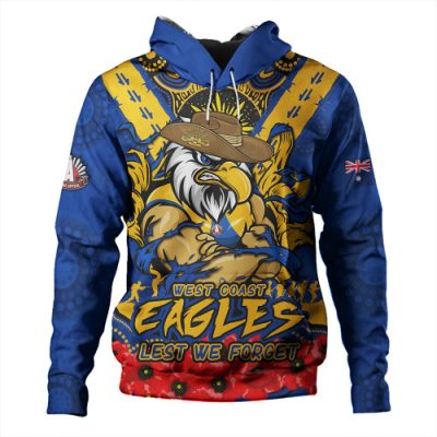 West Coast Eagles Hoodie Ripped Legacy Of The Game The ANZAC Spirit Lives On
