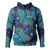 Australia Turtles Aboriginal Custom Hoodie - Dreamtime River And Turtles Dot Art Painting Hoodie
