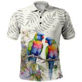 Australia Rainbow Lorikeets Polo Shirt - Rainbow Lorikeets Birds Art Polo Shirt