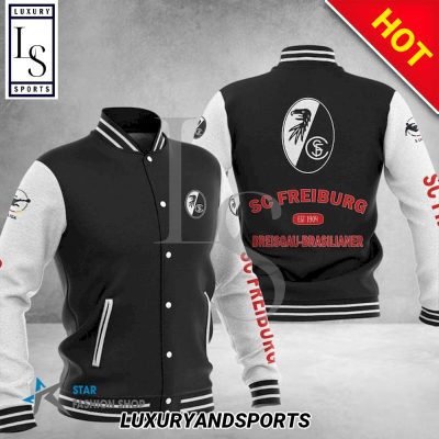 SC Freiburg Black White Baseball Jacket