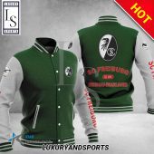SC Freiburg Dark Green White Baseball Jacket