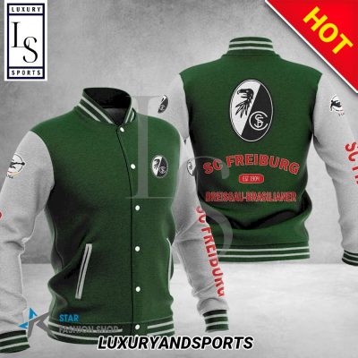 SC Freiburg Dark Green White Baseball Jacket