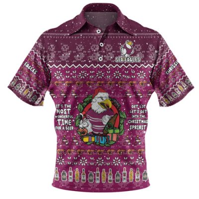 Manly Warringah Sea Eagles Christmas Custom Polo Shirt - Chrissie Spirit Polo Shirt