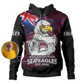 Manly Warringah Sea Eagles Hoodie Heart Of A Fighter Tough And Fearless