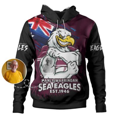 Manly Warringah Sea Eagles Hoodie Heart Of A Fighter Tough And Fearless