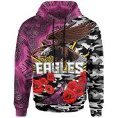Manly Warringah Sea Eagles Anzac Hoodie - Aboriginal Inspired Anzac Eagle Hoodie