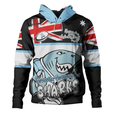 Cronulla-Sutherland Sharks Hoodie - Happy Australia Day We Are One And Free