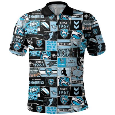 Cronulla-Sutherland Sharks Polo Shirt - Team Of Us Die Hard Fan Supporters Comic Style