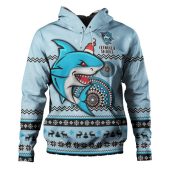 Cronulla-Sutherland Sharks Christmas Custom Hoodie - Ugly Xmas And Aboriginal Patterns For Die Hard Fan Hoodie
