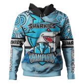 Cronulla-Sutherland Sharks Hoodie - Custom Talent Win Games But Teamwork And Intelligence Win Championships With Aboriginal Style