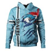 Cronulla-Sutherland Sharks Hoodie - Happy Australia Day Flag Scratch Style