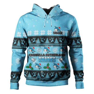Cronulla-Sutherland Sharks Christmas Custom Hoodie - Special Ugly Christmas Hoodie