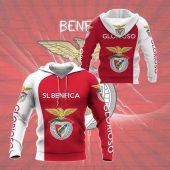 SL Benfica Red White Logo Pullover Hoodie