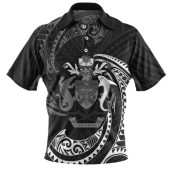 Australia South Sea Islanders Polo Shirt - Solomon Islands Blue Tribal Wave Pattern Polo Shirt