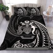 Australia South Sea Islanders Bedding Set - Solomon Islands White Tribal Wave Pattern Bedding Set