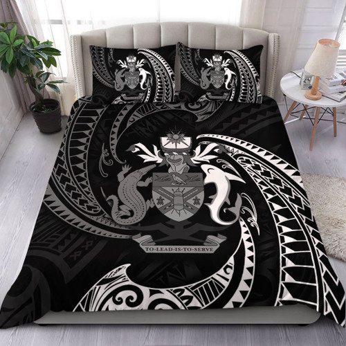 Australia South Sea Islanders Bedding Set - Solomon Islands White Tribal Wave Pattern Bedding Set Australia South Sea Islanders Bedding Set - Solomon Islands White Tribal Wave Pattern Bedding Set