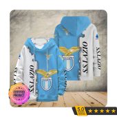 SS Lazio White Blue Logo Pullover Hoodie
