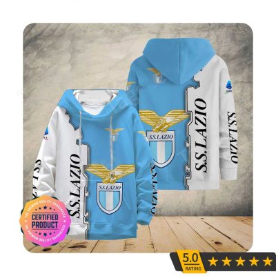 SS Lazio White Blue Logo Pullover Hoodie