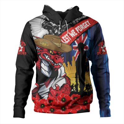 St. George Illawarra Dragons Hoodie United In Spirit Anzac Day Tribute