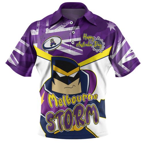 Melbourne Storm Polo Shirt - Happy Australia Day We Are One And Free V2 Melbourne Storm Polo Shirt - Happy Australia Day We Are One And Free V2