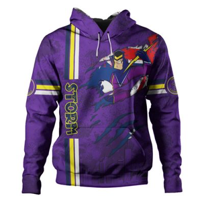 Melbourne Storm Hoodie - Happy Australia Day Flag Scratch Style