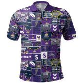 Melbourne Storm Polo Shirt - Team Of Us Die Hard Fan Supporters Comic Style