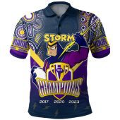 Melbourne Storm Polo Shirt - Custom Talent Win Games But Teamwork And Intelligence Win Championships With Aboriginal Style
